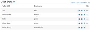 User Custom Profile field