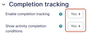 Enable Course Completion Setting