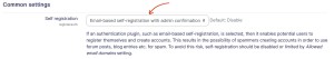Email-based self-registration with admin confirmation