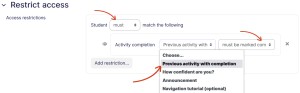 Access Restriction Activity Completion