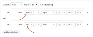 Access Restriction Date From and Until