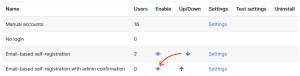 Email-based self-registration with admin confirmation