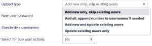 Bulk upload type