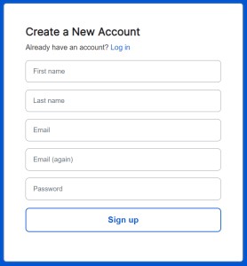 User Sign up box