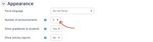 Number of announcements